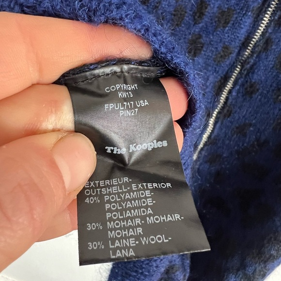 The Kooples Blue Leopard Mohair Print Sweater, size small - Picture 4 of 5